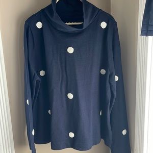 Loft Navy /White Dot Knit Moc XL
